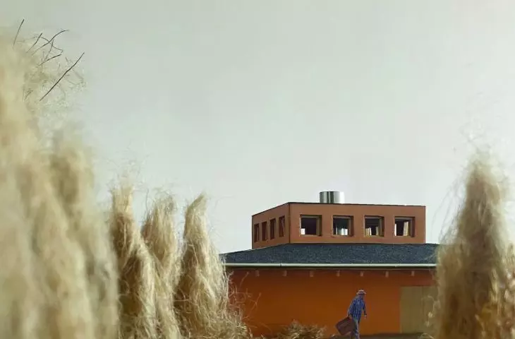dom pracy, widok z istniejącego podjazdu