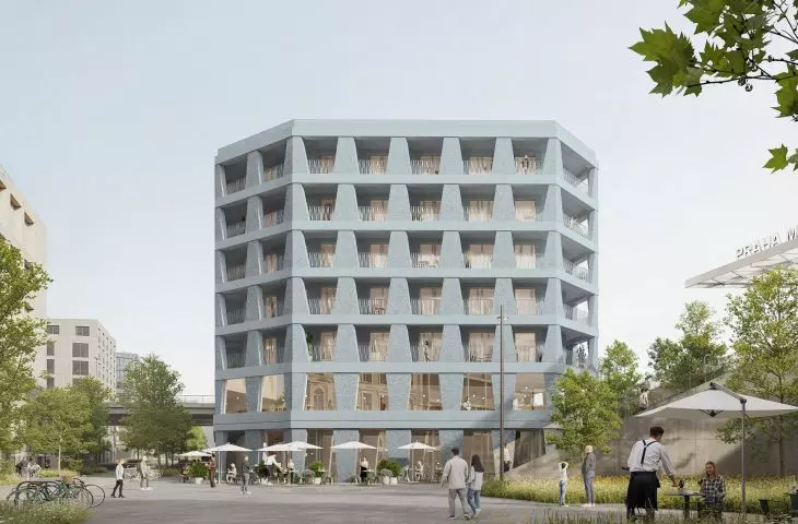 Zwycięska praca w konkursie Florenc 21 na zagospodarowanie kwartału B04 w Pradze
