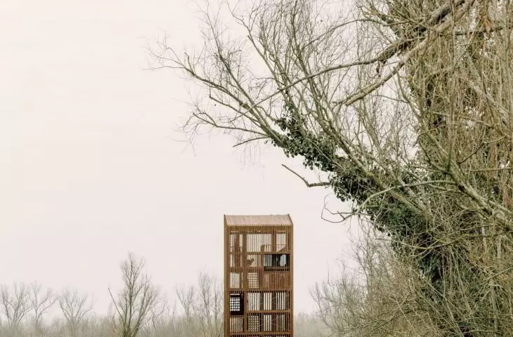 An observation tower in the town of Argenta, Italy