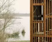 An observation tower in the town of Argenta, Italy