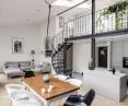 Living room with kitchen and dining room