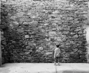 view of the stone wall