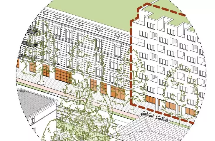 Area 3: eastern urban frontage