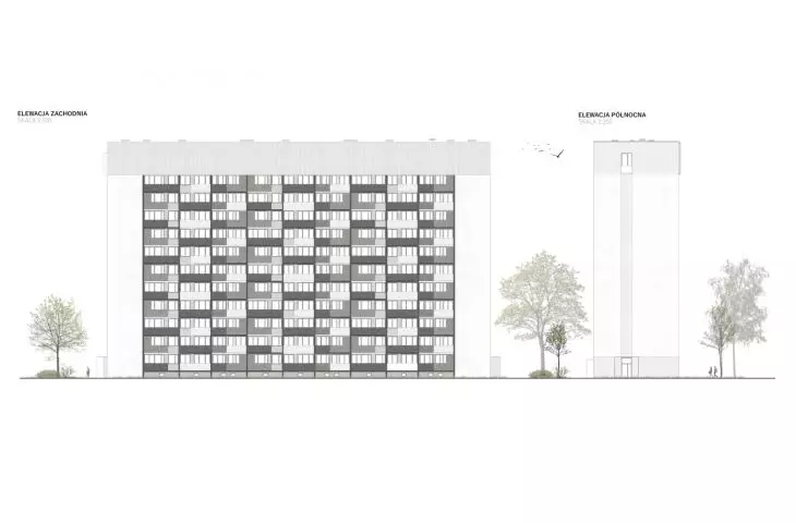 west and north elevations