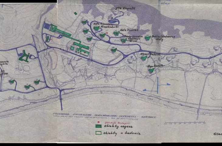 map of the Zawodzie district construction plan, 1980