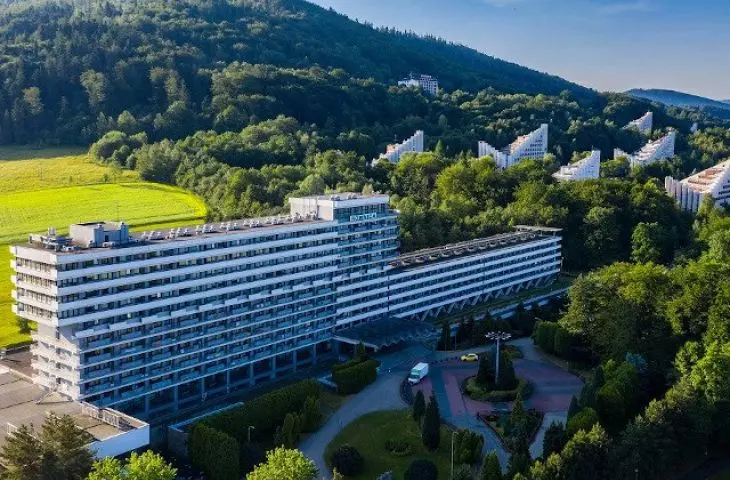 Równica sanatorium, holiday homes in the background, 2024.