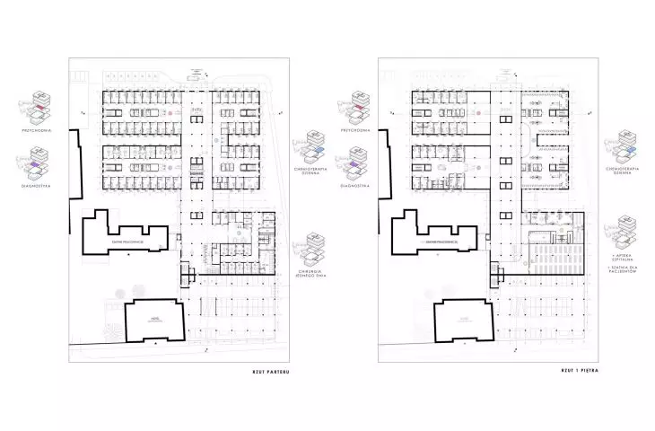 ground and first floor plans