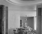 coffee bar in Arkady café, 1959, design: Janusz Blazejowski (1954); walking into the bar, one passed columns of Sigismund marble from Kielce