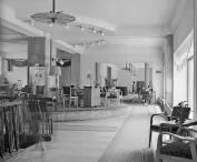 Stand No. 5 in the upper sales hall of the MDM Furniture House at 28 Waryńskiego Street, 1955.