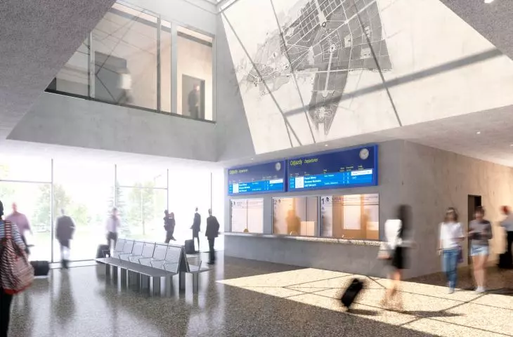 The hall of the railway station in Chelm