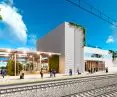 Chelm train station. View from the side of the tracks
