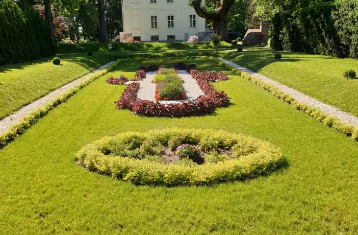 Fragment parku z widokiem na pałac