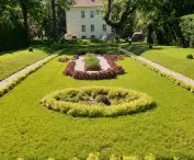Fragment parku z widokiem na pałac