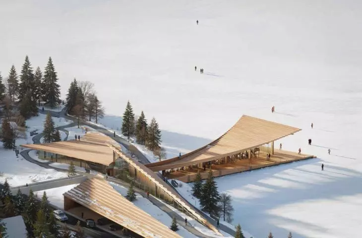 Pawilon nad jeziorem w Sankt Moritz