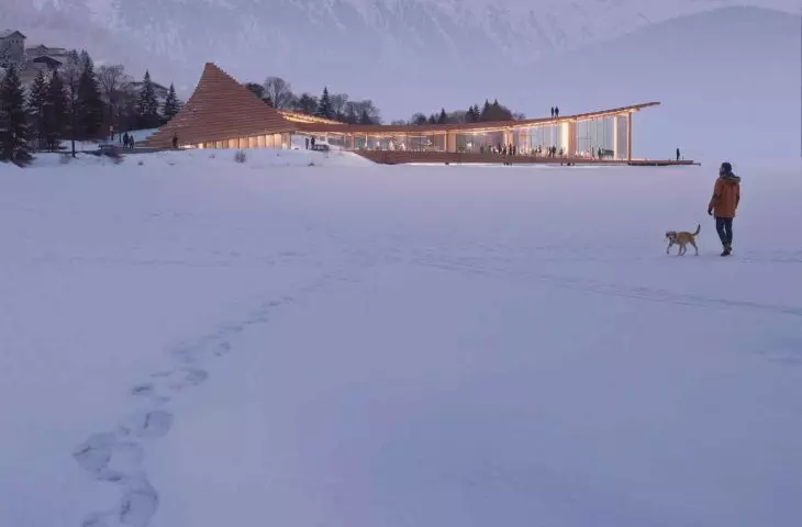 Pawilon nad jeziorem w Sankt Moritz
