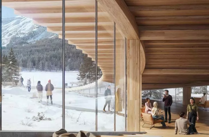 Pavilion on the lake in Sankt Moritz