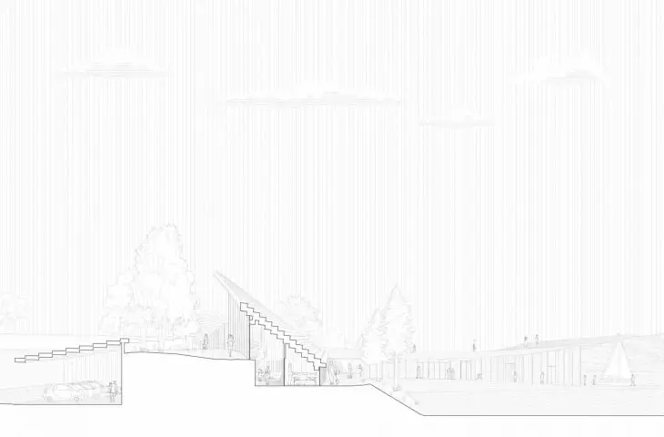 Pavilion on the lake in Sankt Moritz