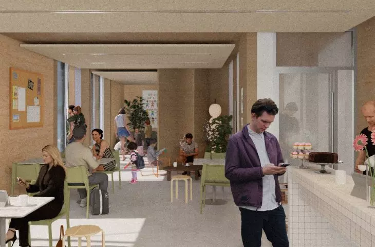 City hall in Nowe Jeżyce in Poznań, interior visualizations
