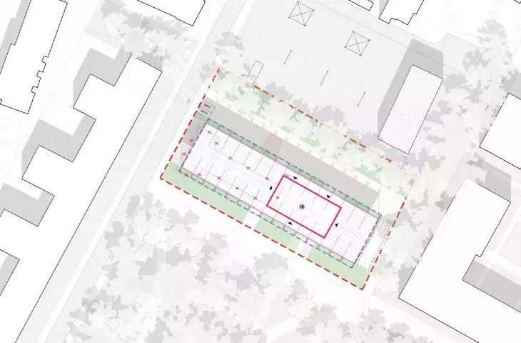Świetlica miejska na Nowych Jeżycach w Poznaniu, plan zagospodarowania terenu
