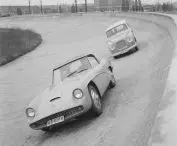 Test track at the passenger car factory in Warsaw, 1961