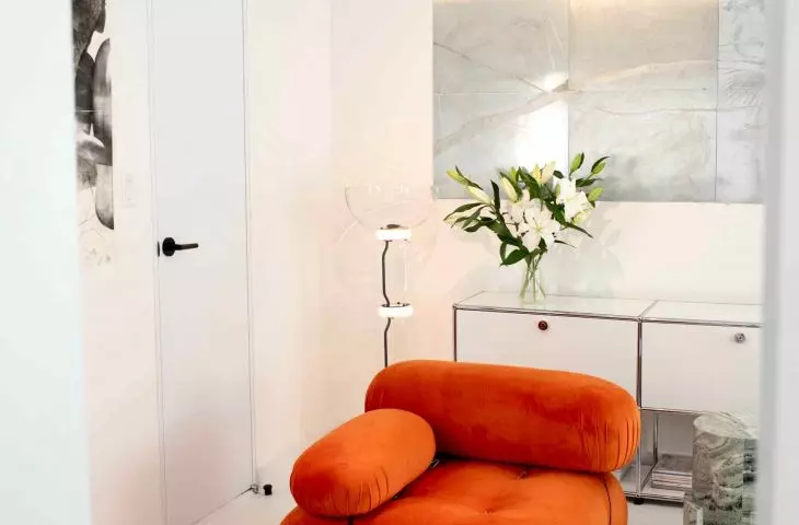 The living area has been designed as an open space with multiple functions