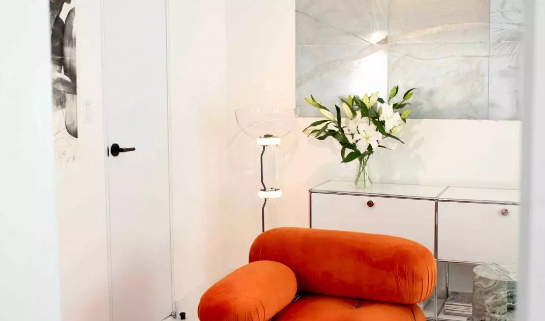 The living area has been designed as an open space with multiple functions