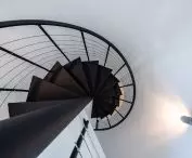 black winding staircase