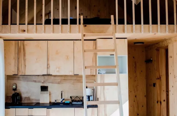 Kitchen under the mezzanine 