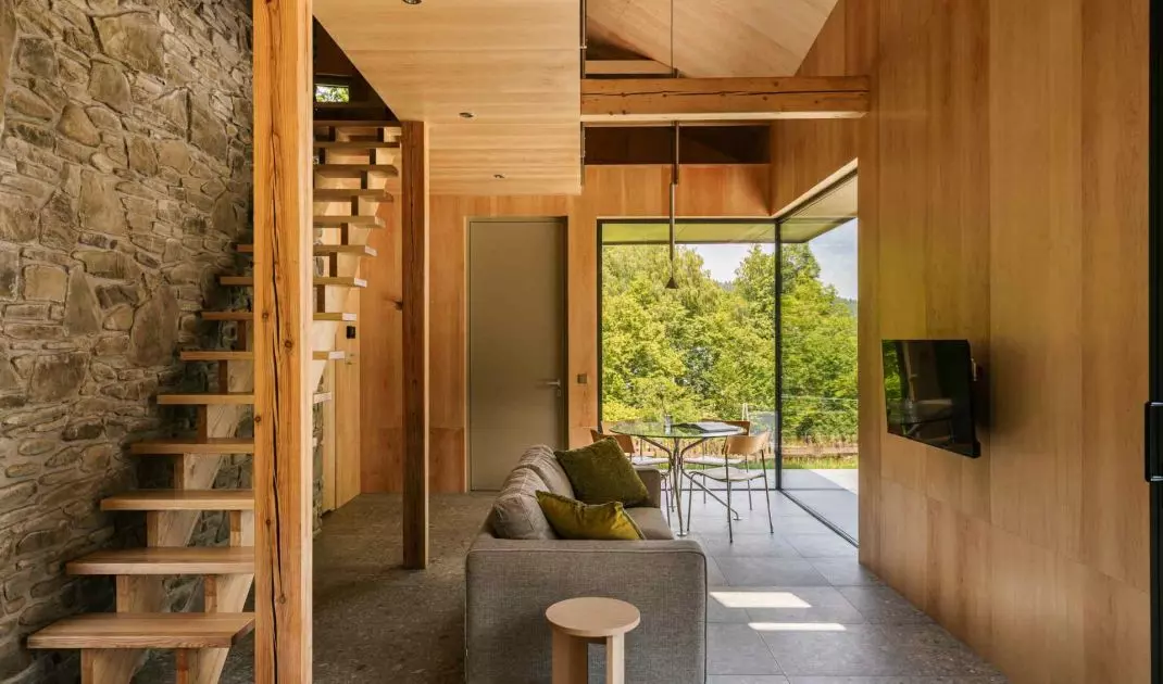 The bungalow has 69 square meters of floor space and two floors