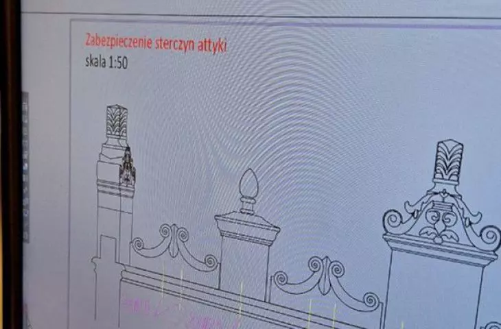 Technical documentation in ZWCAD showing the project for the renovation of the attic helms.