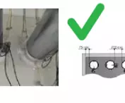 Fire dampers were installed less than 50 mm apart.