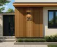 Ligna facade system, color: Teak (535)