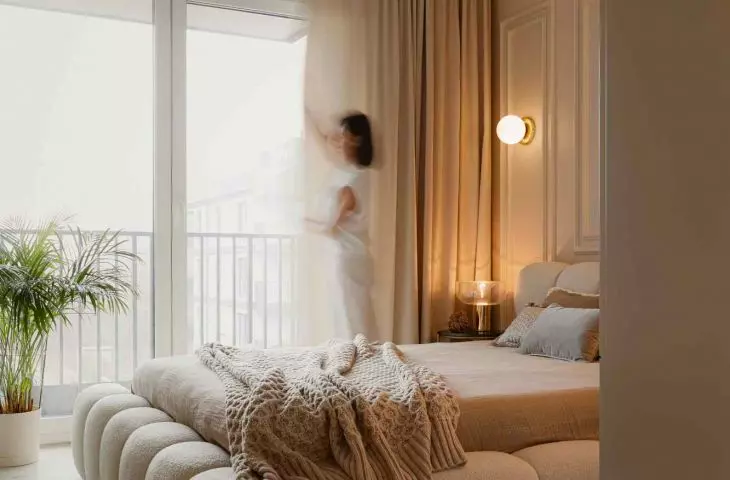 A bedroom in a Gdynia apartment