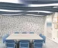 System paneli Ecophon Solo Baffle Wave w biurze ISS Gdańsk