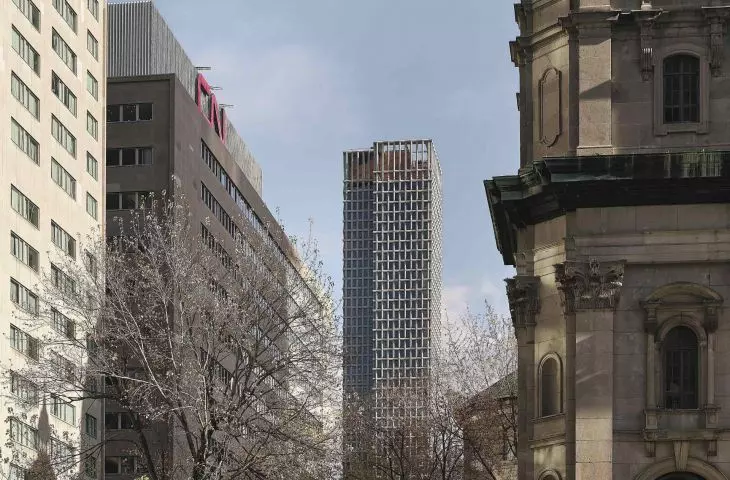 The tower has 63 floors and stood on an area that for years was considered a problematic space - dominated by railroad corridors and the course of the Ville-Marie highway