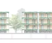 projekt studencki osiedla wielorodzinnego Anny Cukrowskiej z Wydziału Architektury Politechniki Warszawskiej