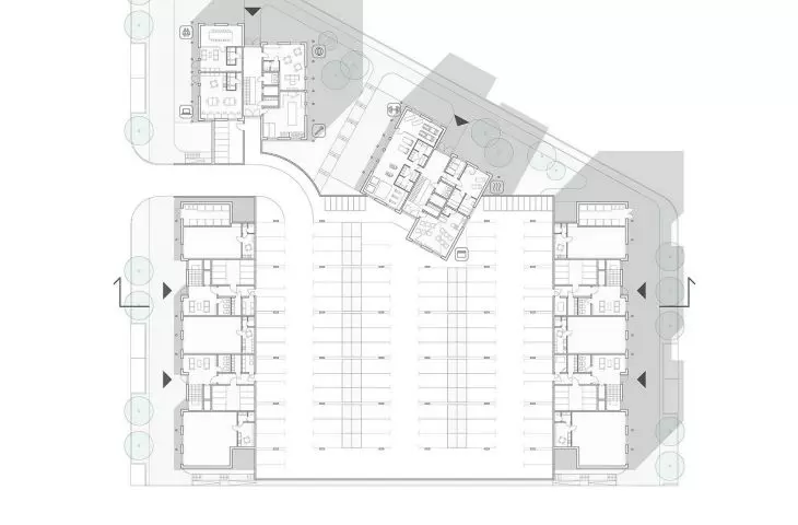 A student project of a multi-family housing estate by Anna Cukrowska from the Faculty of Architecture at the Warsaw University of Technology.