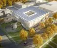 Kubatura biblioteki jest dostosowana do istniejącej działki i zabudowy