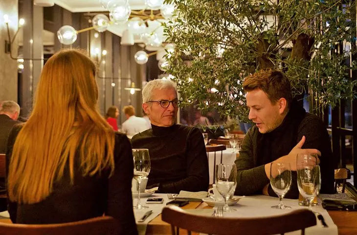 Justyna Boduch during an interview for A&B with representatives of the international architecture studio wulf architekten 