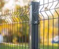 Panel fence protected with polyester paint