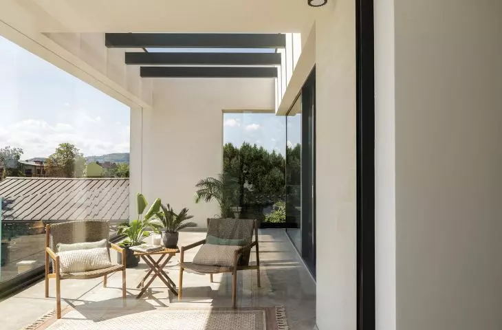 Large glazing is a major element in the composition of contemporary houses
