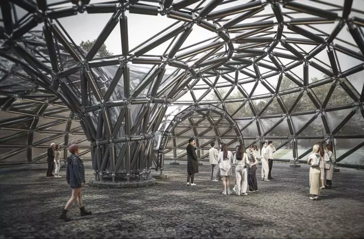 projekt studencki pawilonu Cezarego Kosteckiego z Wydziału Architektury Politechniki Warszawskiej
