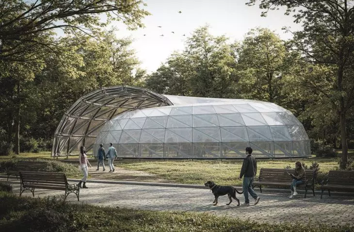 projekt studencki pawilonu Cezarego Kosteckiego z Wydziału Architektury Politechniki Warszawskiej
