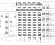 Residential block at 18 Rue Pradier in Paris