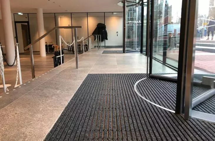 Black anodized profile doormat - Anne Frank Museum, The Netherlands