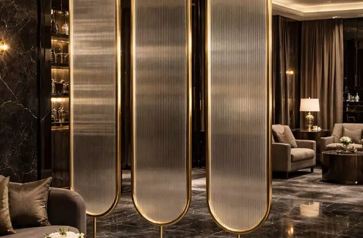 Gold fluted screens