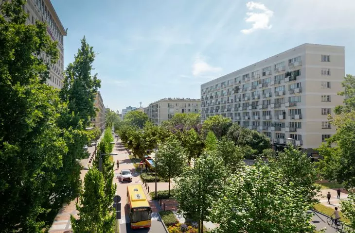 Przebudowa ulicy Kruczej w Warszawie, plac przed Grand Hotelem
