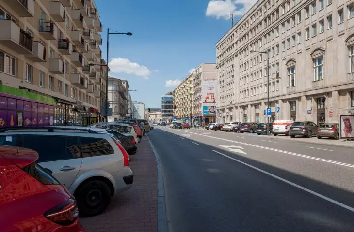 Krucza Street in Warsaw before reconstruction