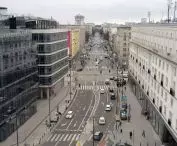 Krucza Street in Warsaw, view towards the south