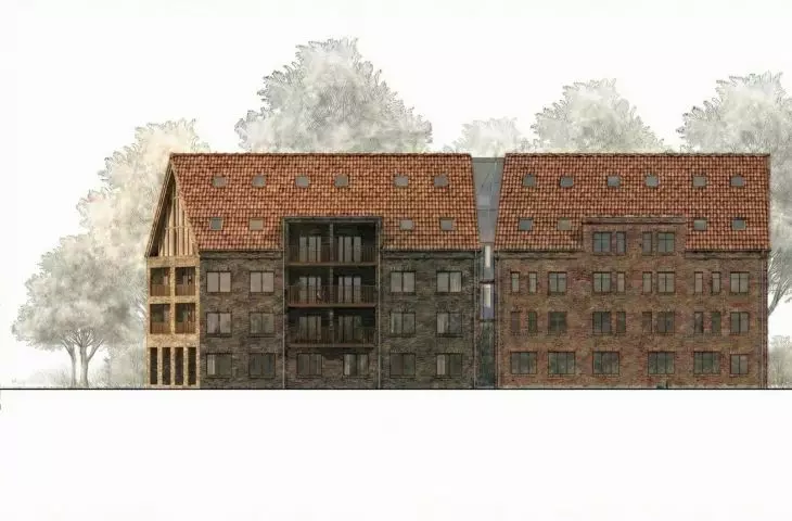 A student project of a development complex in Lidzbark Warmiński, whose author is Natalia Pankova